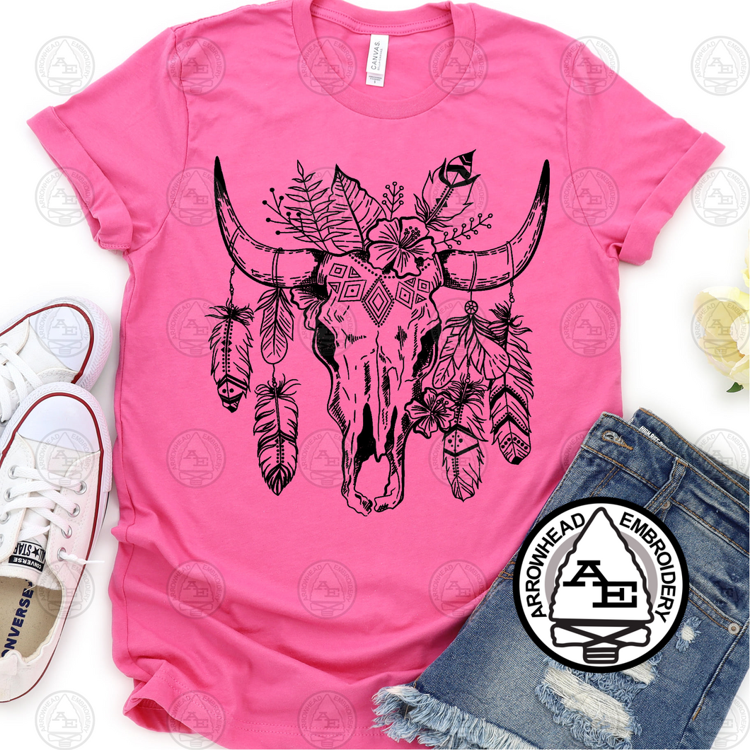 Boho Cow Skull Shirt